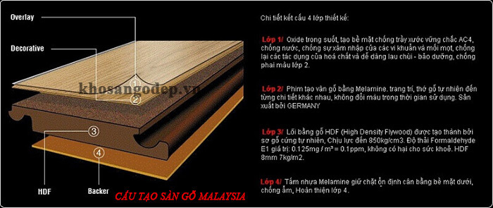 Cấu tạo sàn gỗ Malaysia