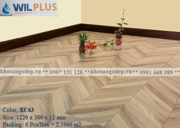 Sàn gỗ xương cá Wilplus 3D XC63 tại Hà Nội