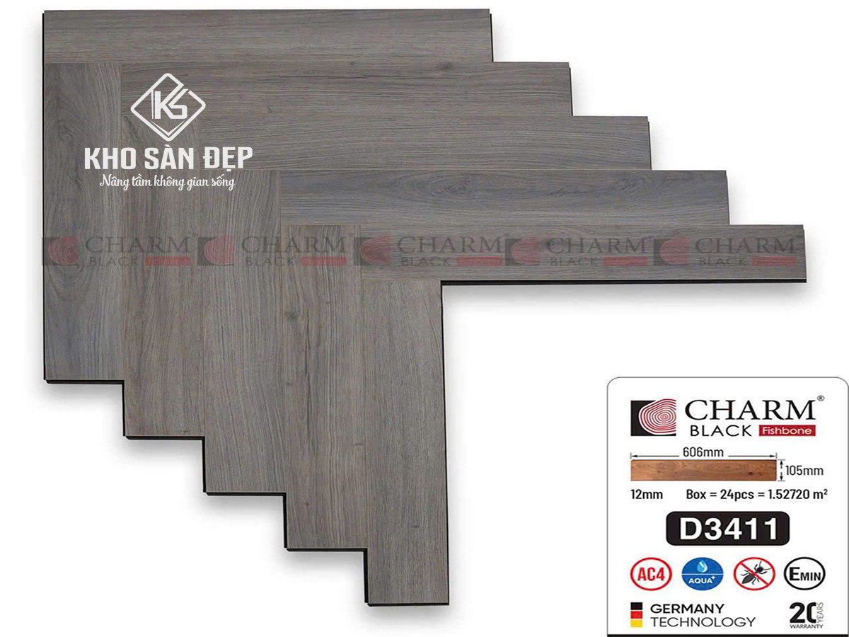 Sàn Gỗ Xương Cá Charm D3411