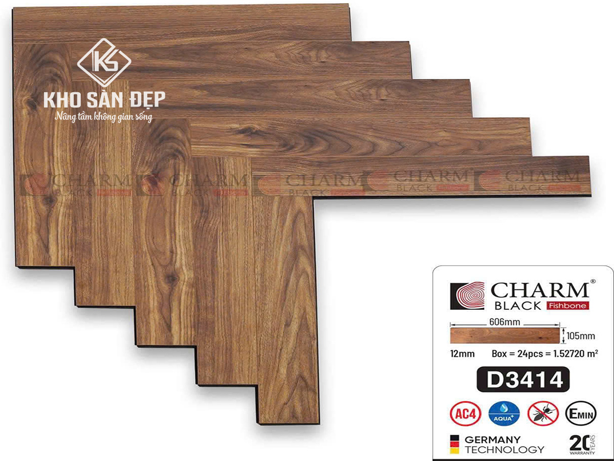 Sàn Gỗ Xương Cá Charm D3414